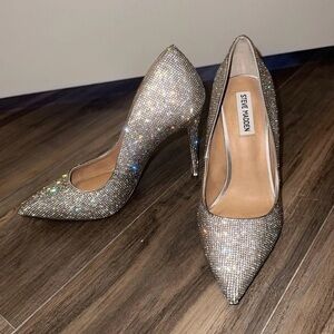 Steve Madden Glittering Silver Heels